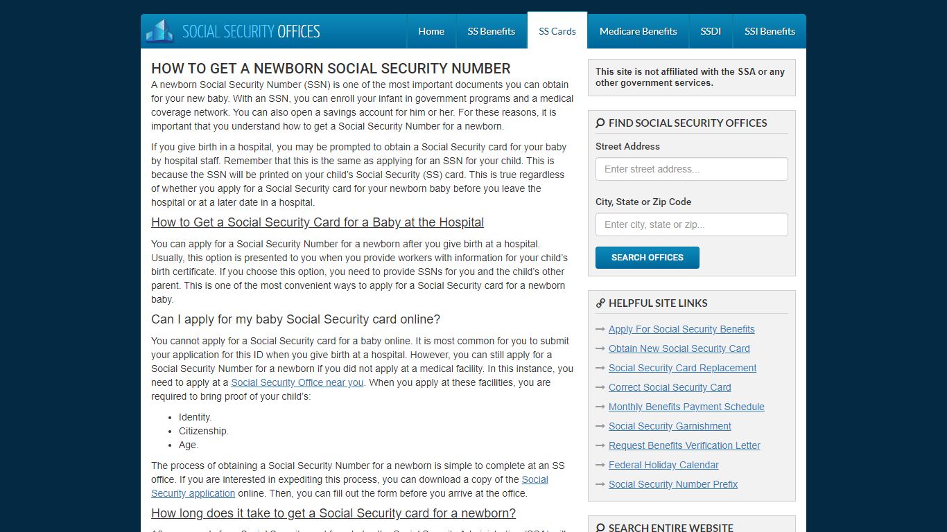 How to Get a Newborn Social Security Number - SSOfficeLocator.org